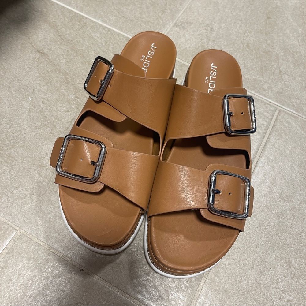 JSlides Simply B Dual-Buckle Slide Sandals 9.5